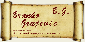 Branko Grujević vizit kartica